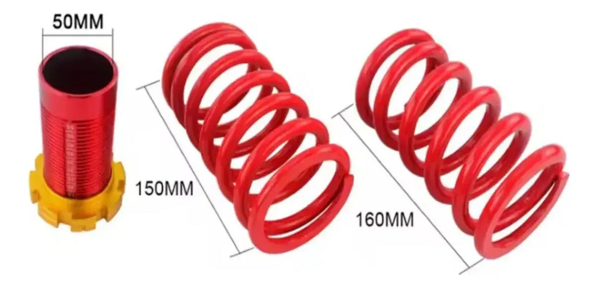 Kit x4 Espirales Regulables Coilover Universal | Suspensión Ajustable Tuning