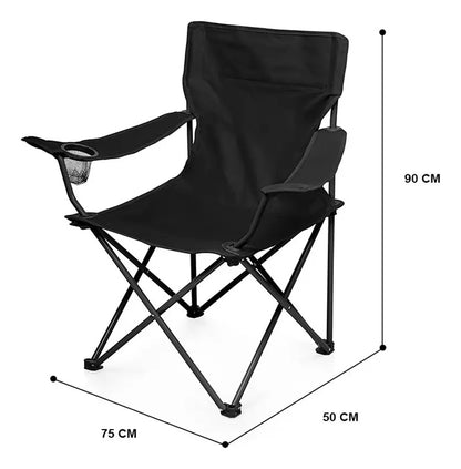 Silla Plegable de Camping y Playa con Portavasos