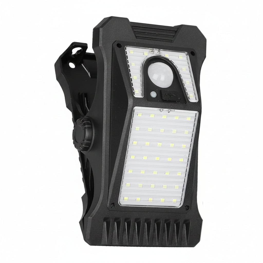 Pack 2 Focos Solares LED con Sensor de Movimiento y Soporte Pinza