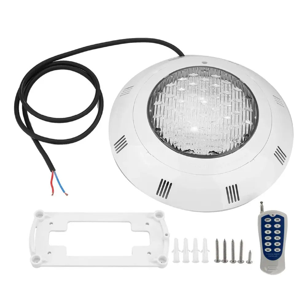 Foco Led Para Piscina Con 7 Luces De Colores 12w Colores Rgb Sumergible Con Control Remoto Ip68