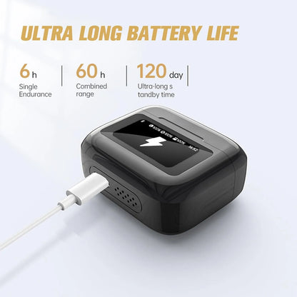 Audífonos Bluetooth TWS A9Pro – IPX6, Cancelación de Ruido, Estuche 500mAh, Siri/Google
