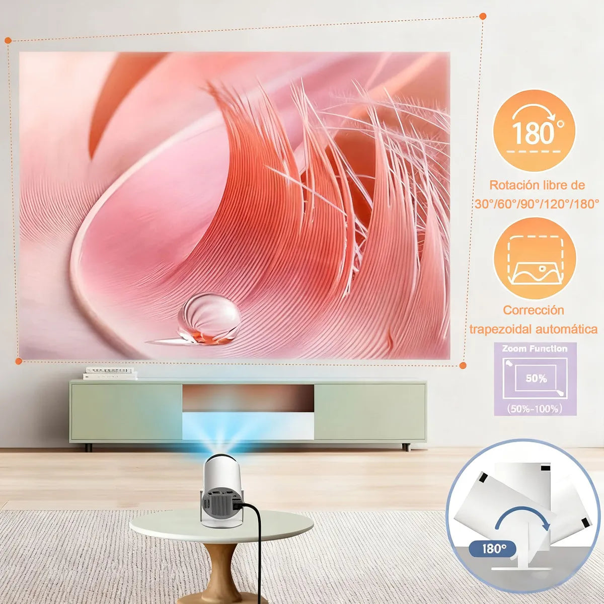 Proyector Portátil YX100 Full HD 1080p – Android TV, Wi-Fi, Bluetooth y 2 Mandos