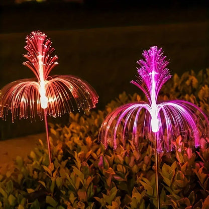 Pack 6 luces Estaca Solares Flor Medusa Doble Jardín Decoración