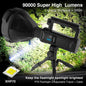 Linterna LED P70 8800 Lúmenes con Trípode y Power Bank – Alcance 2200m