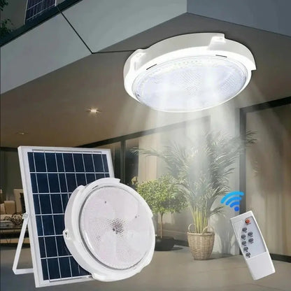 Plafón LED Solar 100W Redondo con Sensor y Control Remoto