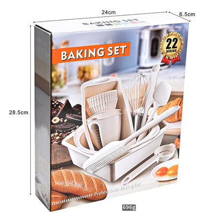 Set de Repostería Silicona 22 Piezas – Resistente 450°F, Antiadherente, Apto Lavavajillas