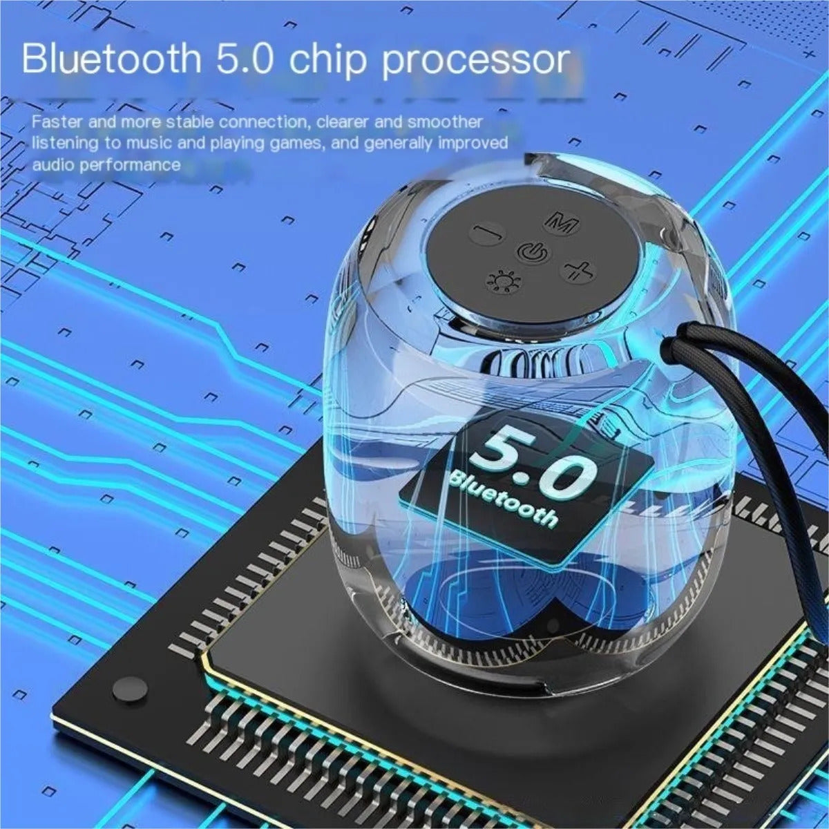 Mini Parlante Bluetooth 5.0 con Luces LED RGB y Bajos Potentes