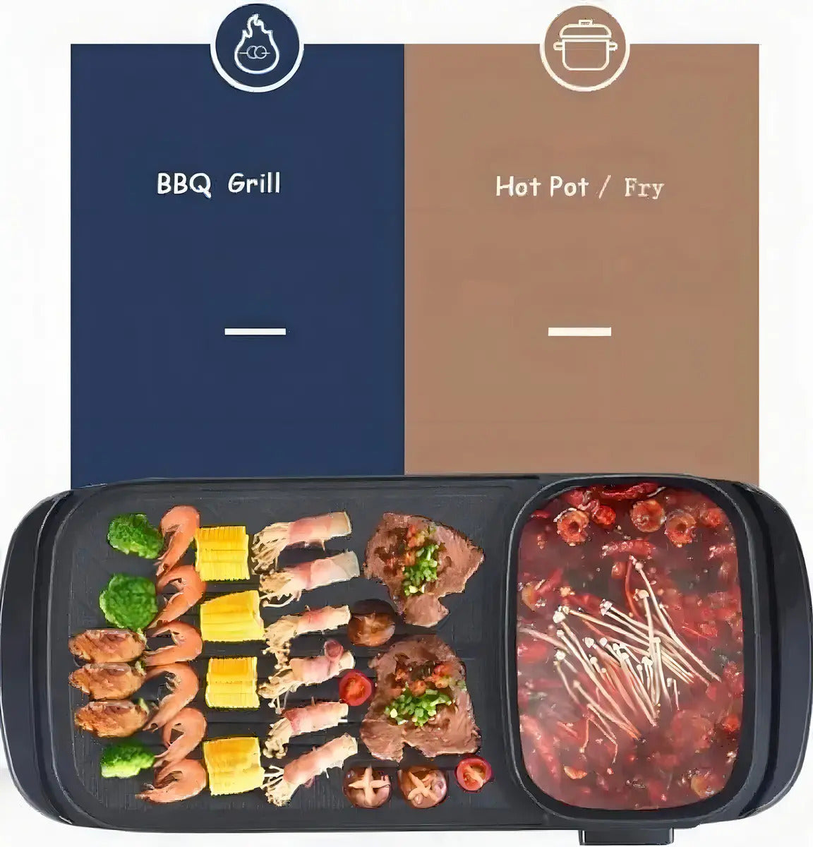 Asador Eléctrico 2 En 1 Plancha Y Grill Parrilla