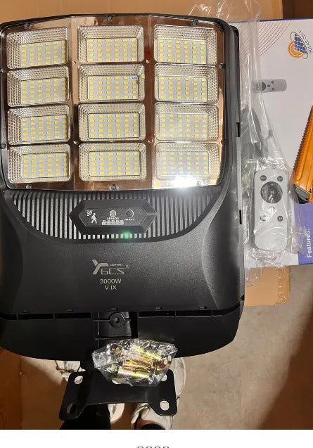 Foco Solar LED 3000W con Poste Luz Blanca Exterior C8483