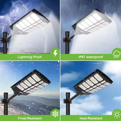 Foco Solar LED 6000w Exterior con Sensor y Control Remoto + Soporte