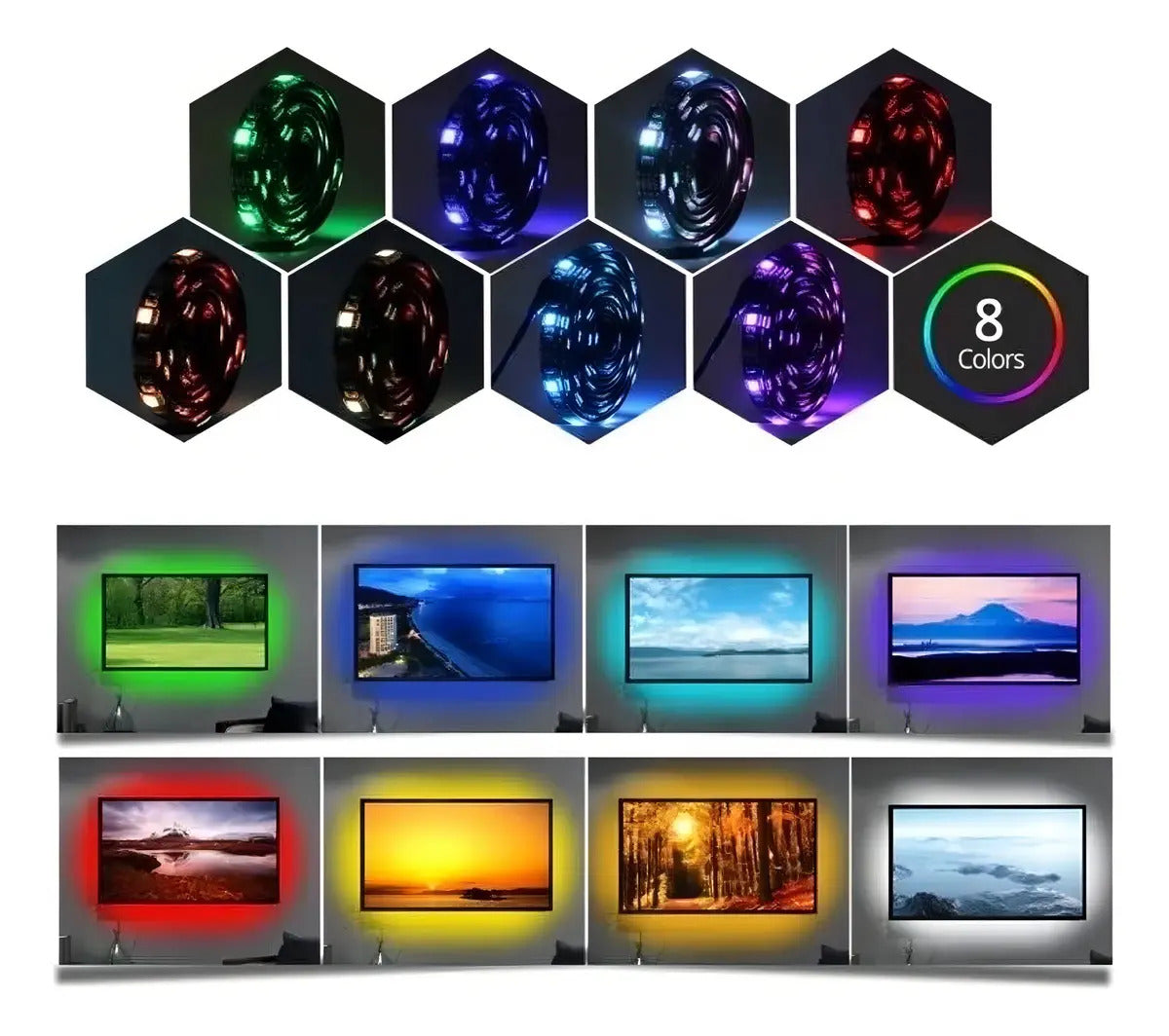 Tira LED Top Led 5050 RGB 5m 12V IP65 para Exteriores e Interiores