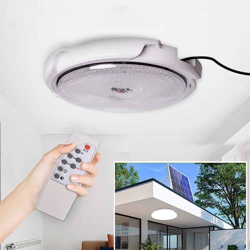 Plafón LED Solar 100W Redondo con Sensor y Control Remoto