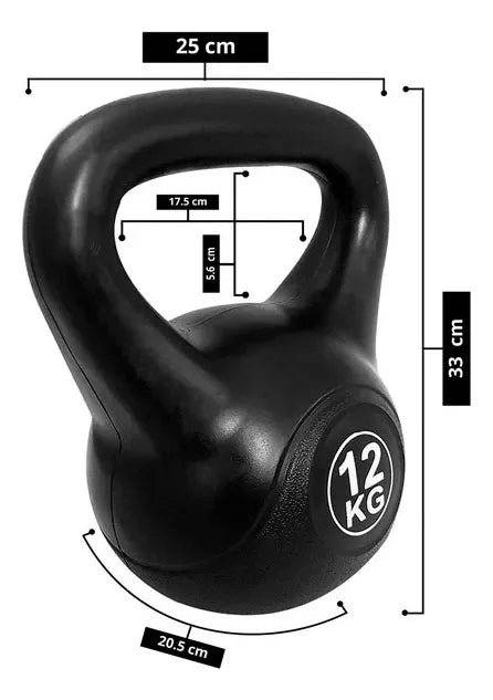 Pesa Rusa Kettlebell 12 kg – PVC Antideslizante para Crossfit y Fitness