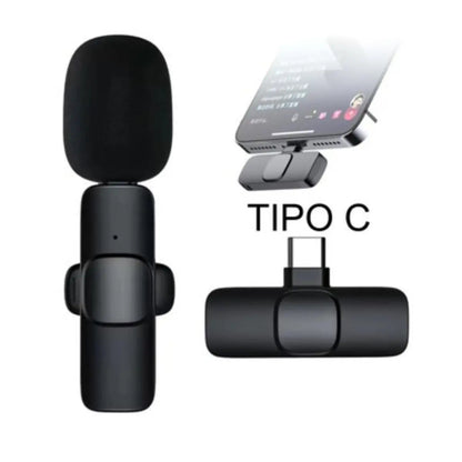 Kit Micrófono Inalámbrico Solapa Doble Type-C 20m 6h