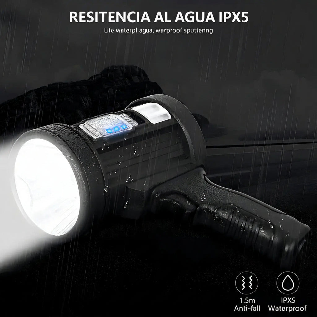 Linterna Táctica 90000 Lúmenes | LED Potente Resistente al Agua