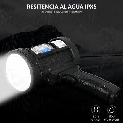 Linterna Táctica 90000 Lúmenes | LED Potente Resistente al Agua