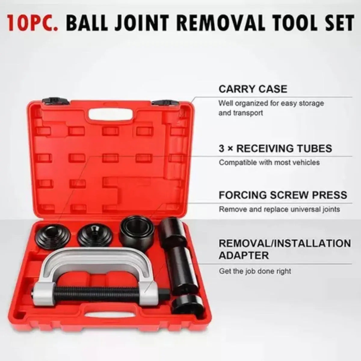 Kit Extractor de Rótulas 4 en 1 con Prensa C | 11 Piezas