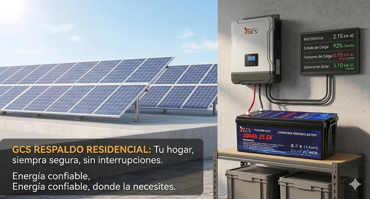 Batería LiFePO4 24V 200Ah con BMS – 6000 Ciclos para Sistemas Solares de Alta Potencia