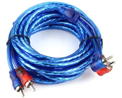 Kit Cables RCA para Amplificador y Subwoofer 1500W – Rojo/Azul
