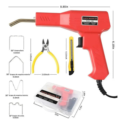 Kit de Soldadora de Plástico Portátil con Grapas de Acero Inoxidable