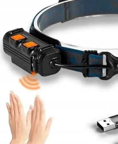 Linterna Led Frontal De Cabeza Recargable con Sensor de mano