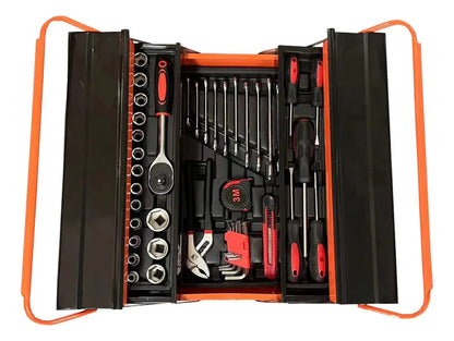 Set Caja Herramientas 168 Piezas Metálica con Dados, Llaves y Alicates