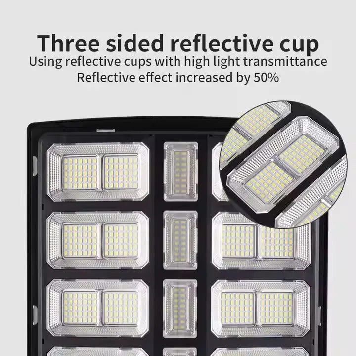 Foco Solar LED 6000w Exterior con Sensor y Control Remoto + Soporte