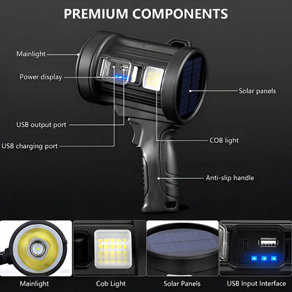 Linterna Táctica 90000 Lúmenes | LED Potente Resistente al Agua