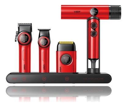 Combo Peluquero Vgr Kit 4 En 1 Cortadora Trimmer Y Secador