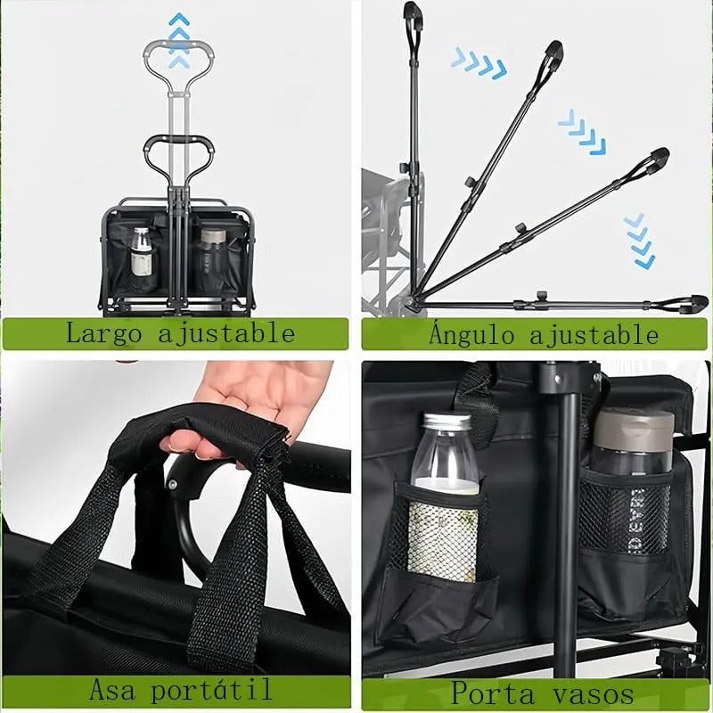 Carro Plegable Multifunción Camping Compras Transporte