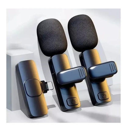 Kit Micrófono Inalámbrico Solapa Doble Type-C 20m 6h