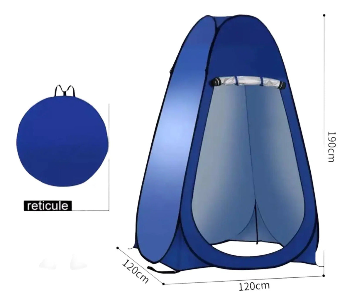 Carpa Pop-Up Baño Exterior 110x110x190 cm Auto Armado Camping