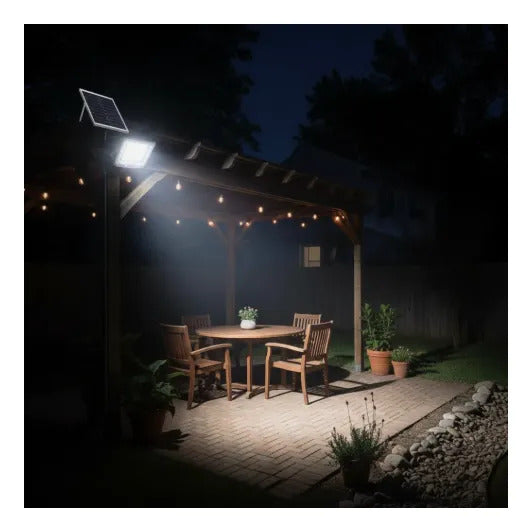 Foco Reflector Solar LED 300W – Panel Independiente, 4 Modos, Control Remoto