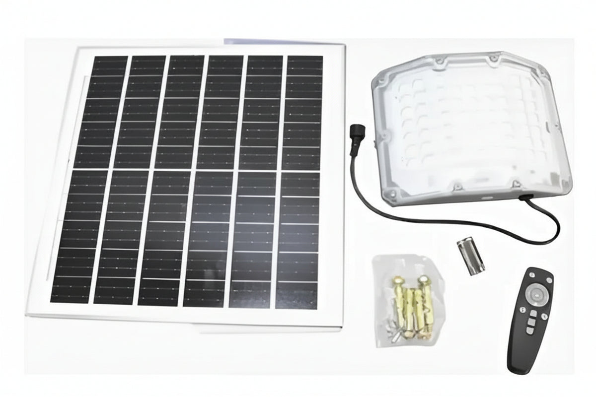 Foco Reflector Solar LED 300W – Panel Independiente, 4 Modos, Control Remoto
