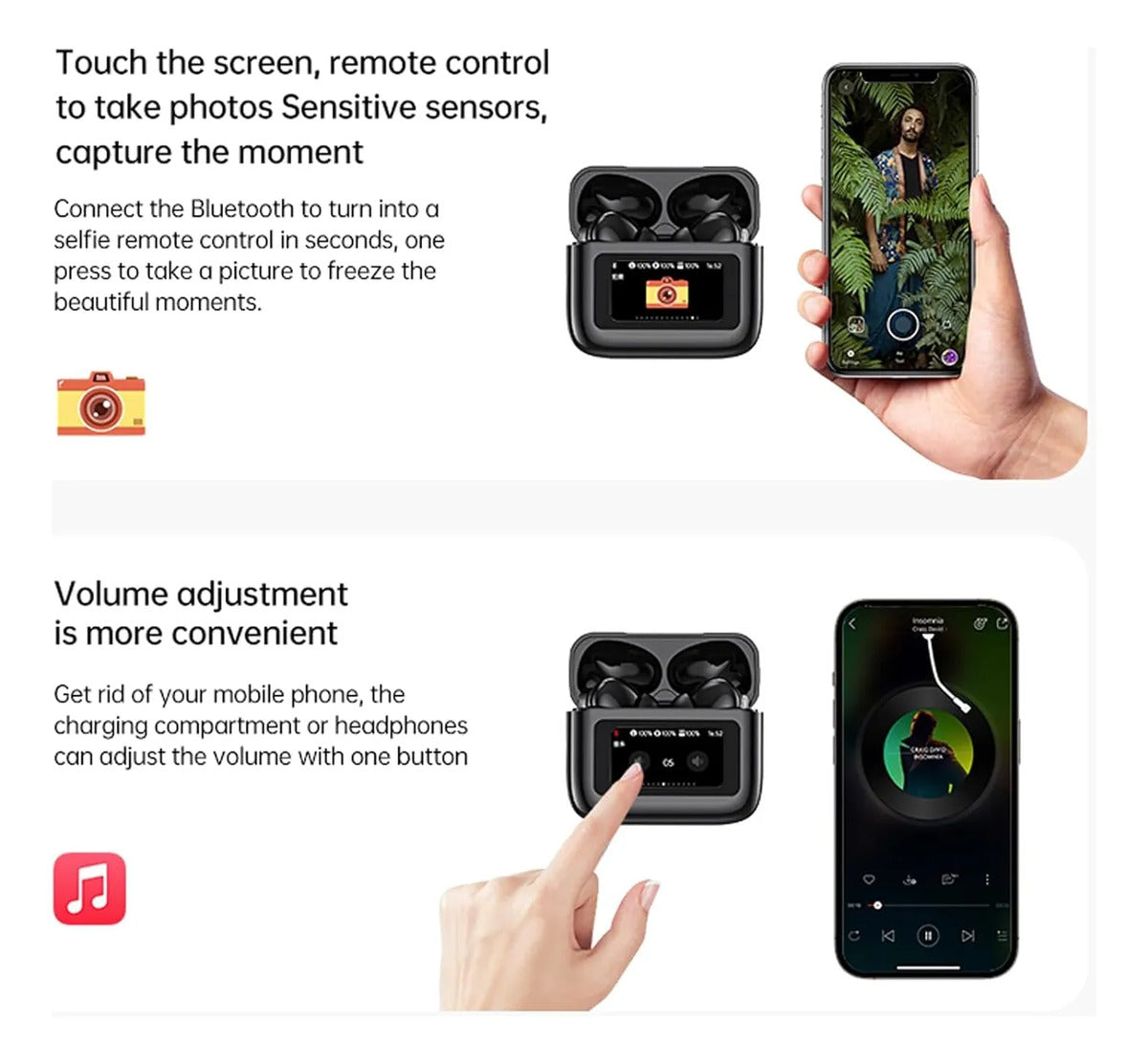 Audífonos Bluetooth TWS A9Pro – IPX6, Cancelación de Ruido, Estuche 500mAh, Siri/Google