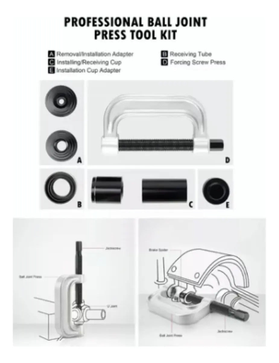 Kit Extractor de Rótulas 4 en 1 con Prensa C | 11 Piezas