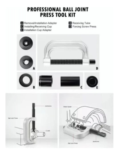 Kit Extractor de Rótulas 4 en 1 con Prensa C | 11 Piezas