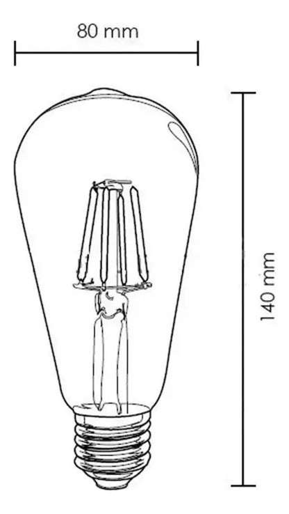 Pack 10 Ampolletas LED Filamento Edison Vintage 4W – Luz Cálida E27
