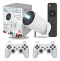 Proyector Cine Juegos Portátil 2 Mandos Android Tv Blanco