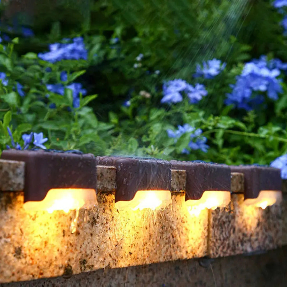 Luces Solares para Escalones x4 | LED Luz Blanca | Exterior IP65