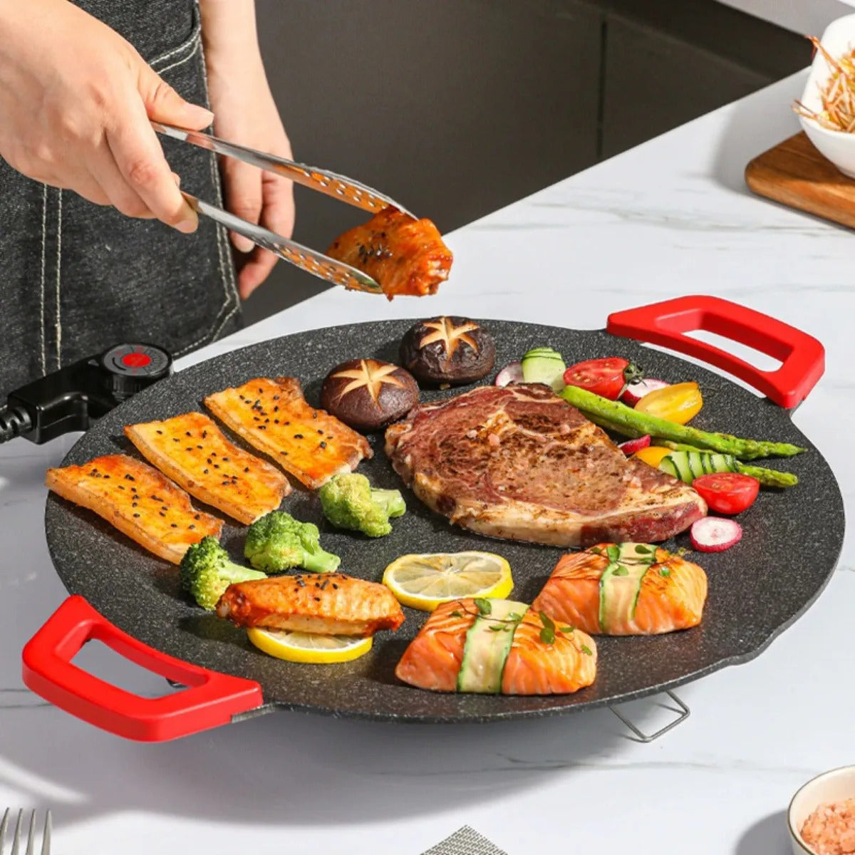 Parrilla Eléctrica Multifuncional | Antiadherente | Cocina Saludable