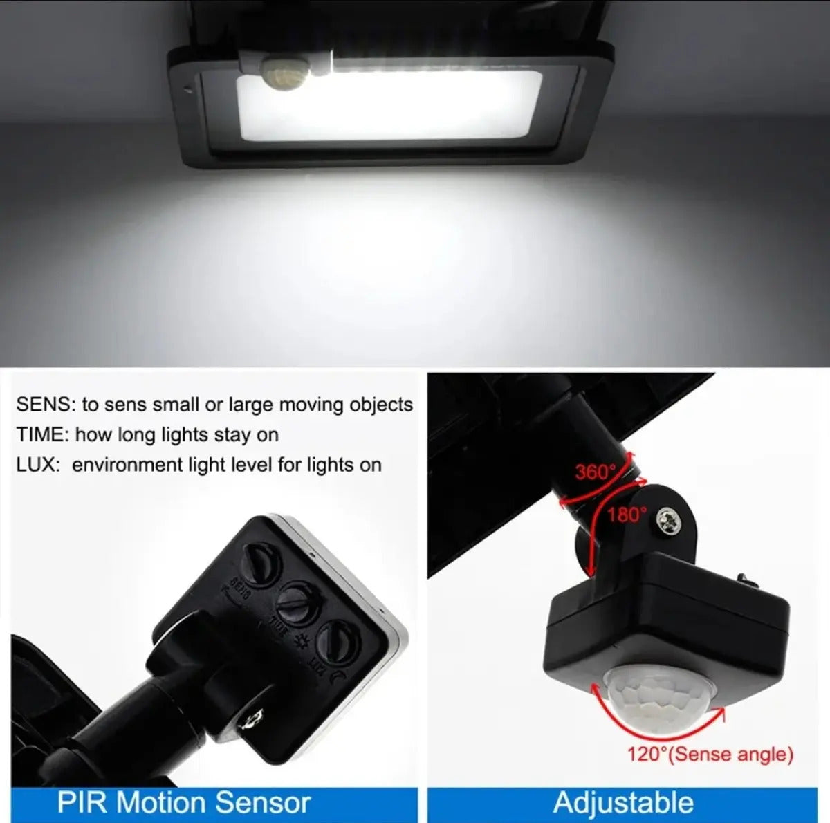 Pack 2 Focos LED 300W Sensor Movimiento IP66