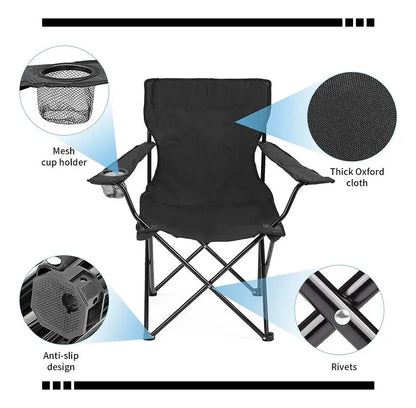 Silla Plegable de Camping y Playa con Portavasos