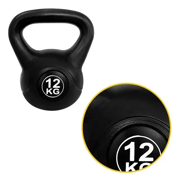 Pesa Rusa Kettlebell 12 kg – PVC Antideslizante para Crossfit y Fitness