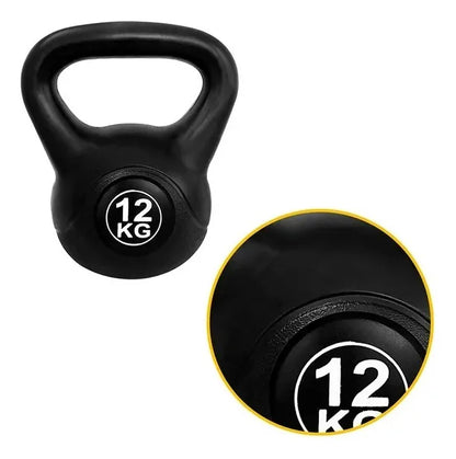 Pesa Rusa Kettlebell 12 kg – PVC Antideslizante para Crossfit y Fitness