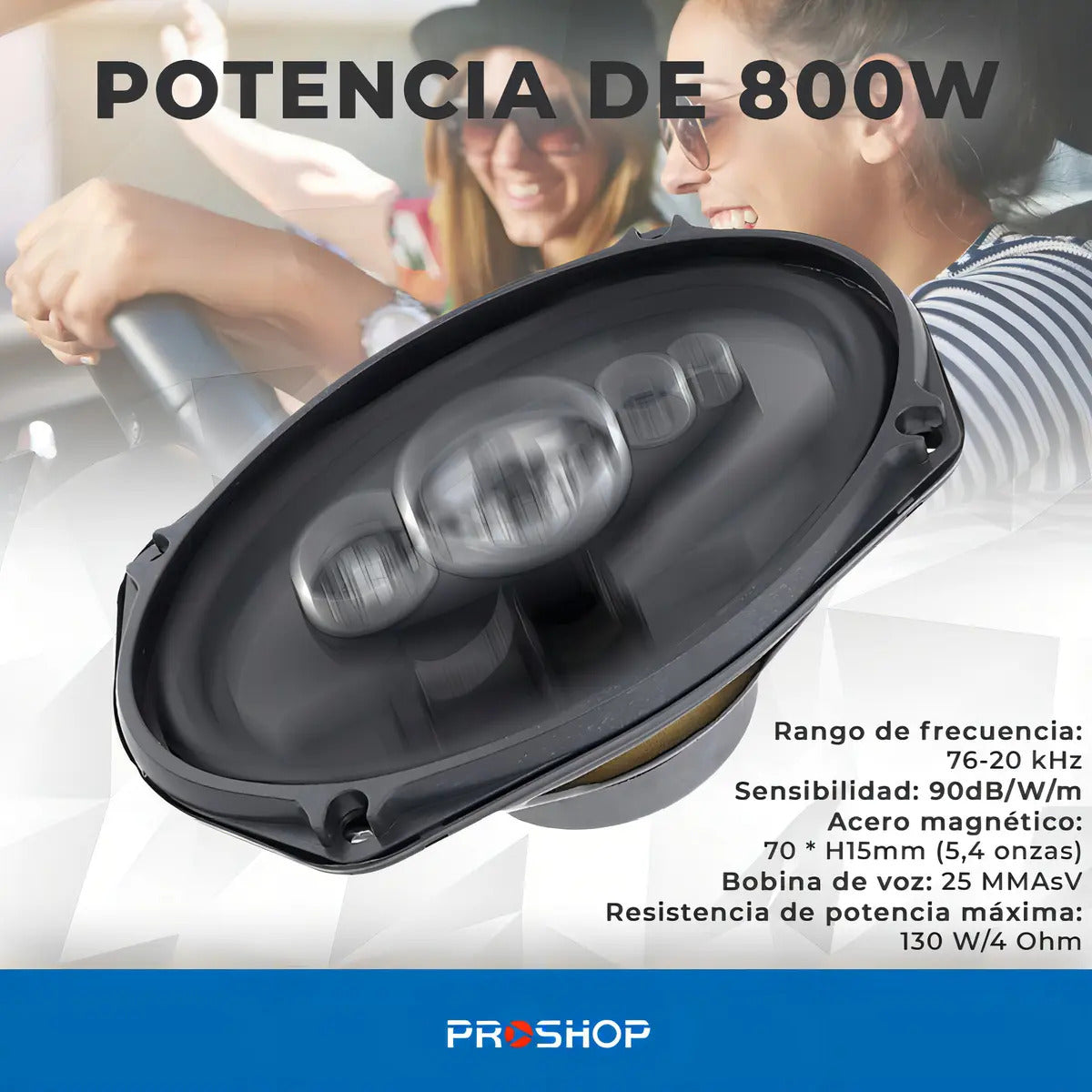 Parlantes para Auto 6x9" 800W | Pcinener TS-6972 | Sonido HIFI