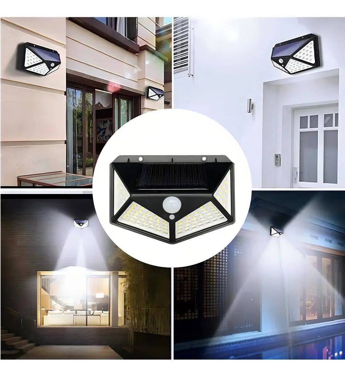 Pack 3 Focos Solares LED Exterior 100 LED con Sensor de Movimiento