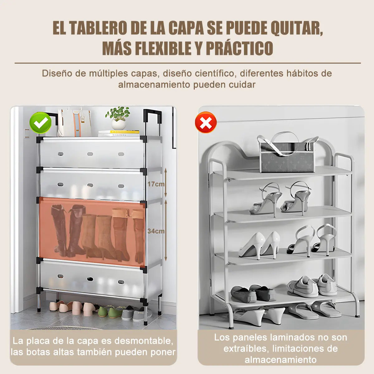 Organizador zapatos 5 Niveles para 15 Pares,
