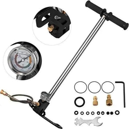Inflador Pie PCP 6000 Psi 3 Etapas Rifle Manómetro Acero Portátil