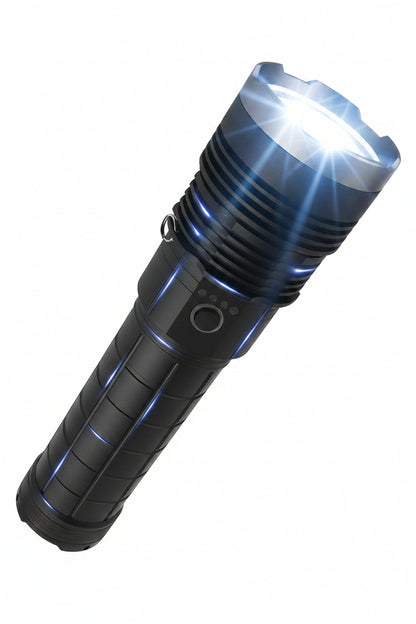 Linterna Led Grande Potente Zoom Ajustable + Power Bank